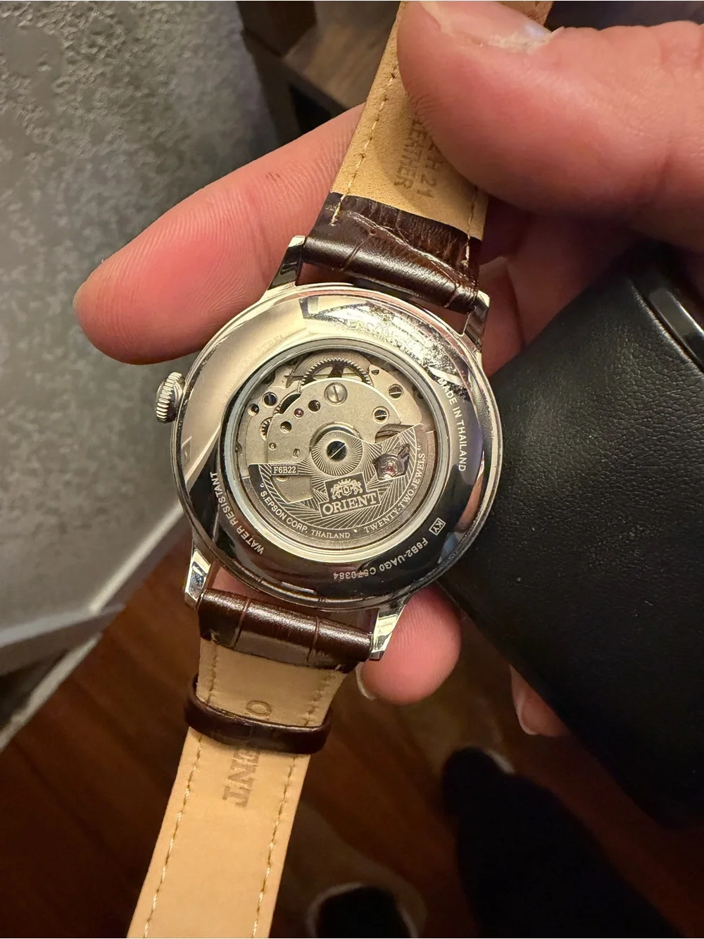 Orient Bambino Men's Brown Leather Strap Dress Watch - Cream Dial